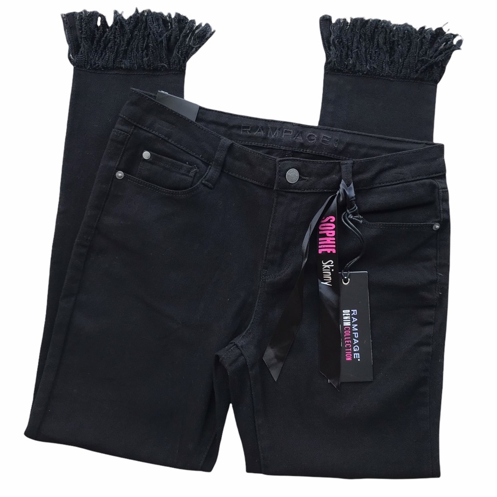 Rampage Sophie Mid Rise Skinny Black denim Jean 9